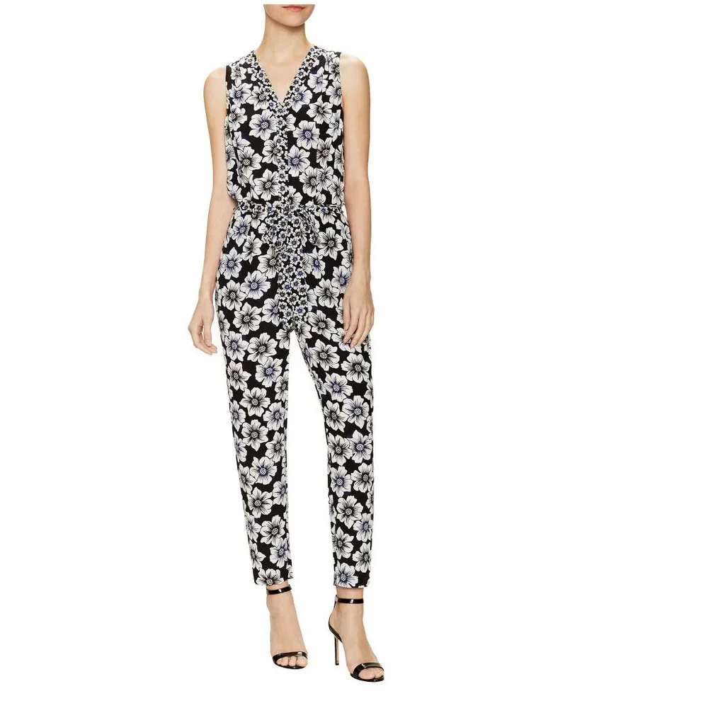 NWT Kate Spade Hollyhock Silk V-neck Lined Jumpsuit, XS